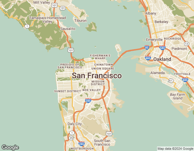 Map of San Francisco, California, United States